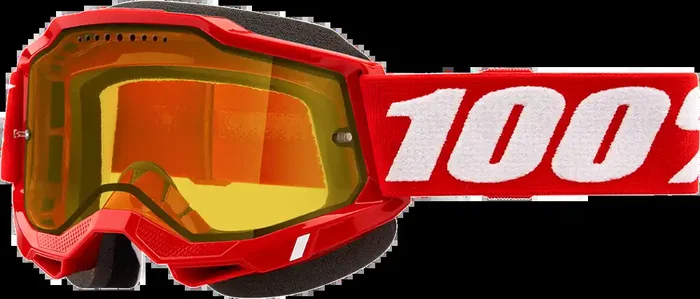 100% Accuri 2 Snow Goggles – Red – Yellow 50021-00005