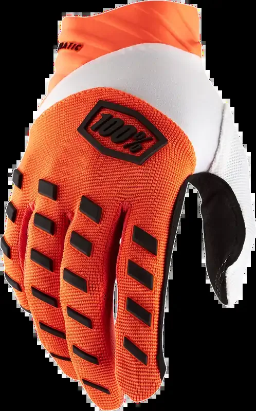 100% Airmatic Gloves – Fluorescent Orange – Large 10000-00022