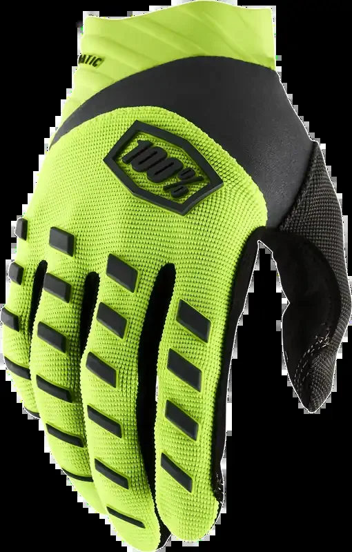 100% Airmatic Gloves – Fluorescent Yellow/Black – Medium 10000-00011