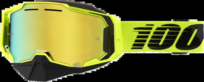 100% Armega Snow Goggles – Nuclear Citrus – Gold Mirror 50008-00003