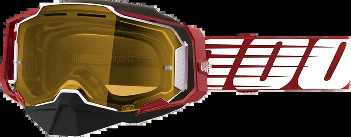 100% Armega Snow Goggles – Oversized Red – Yellow 50007-00006
