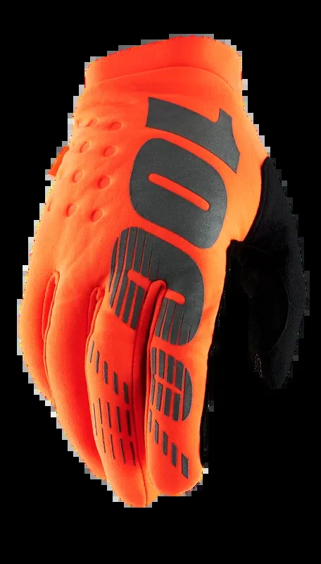 100% Brisker Gloves – Fluo Orange/Black – Small 10003-00010