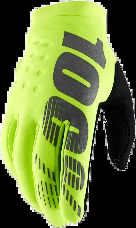 100% Brisker Gloves – Fluo Yellow – Large 10003-00017