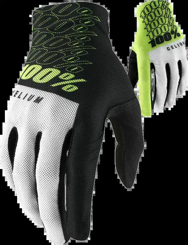 100% Celium Gloves – Fluorescent Yellow – Large 10007-00012