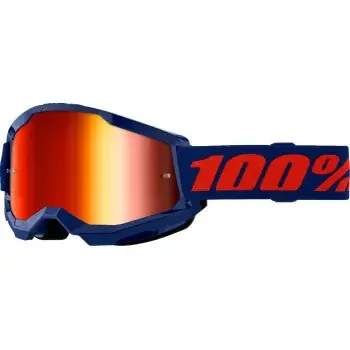 100% Strata 2 Goggles – Navy – Red Mirror 50028-00021