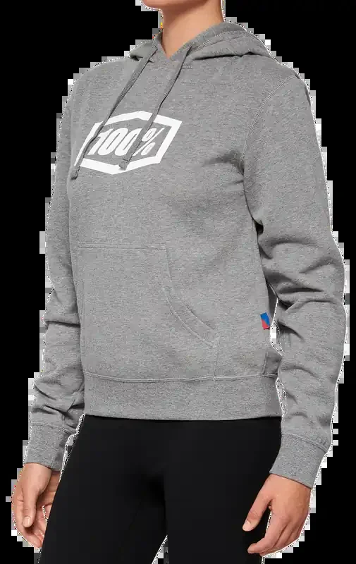 100% Women‘s Icon Hoodie – Heather Gray – Small 20031-00004