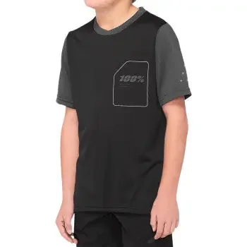 100% Youth Ridecamp Jersey – Short-Sleeve – Black/Charcoal – Large 40031-00002