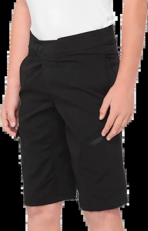 100% Youth Ridecamp Shorts – Black – US 28 40033-00003