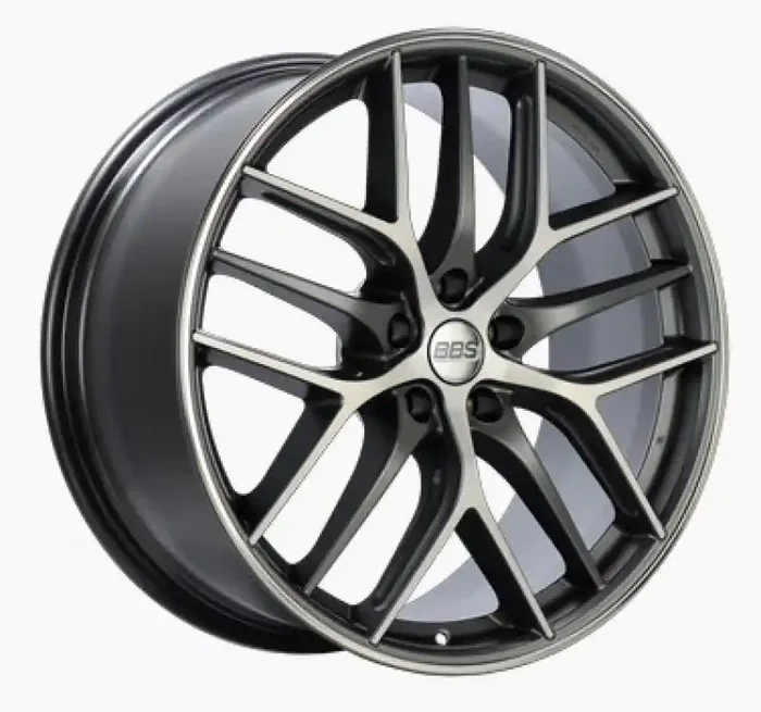 BBS CC-R 19×8 5×112 ET27 Satin Graphite Diamond Cut Polished Rim Protector Wheel -82mm PFS Required