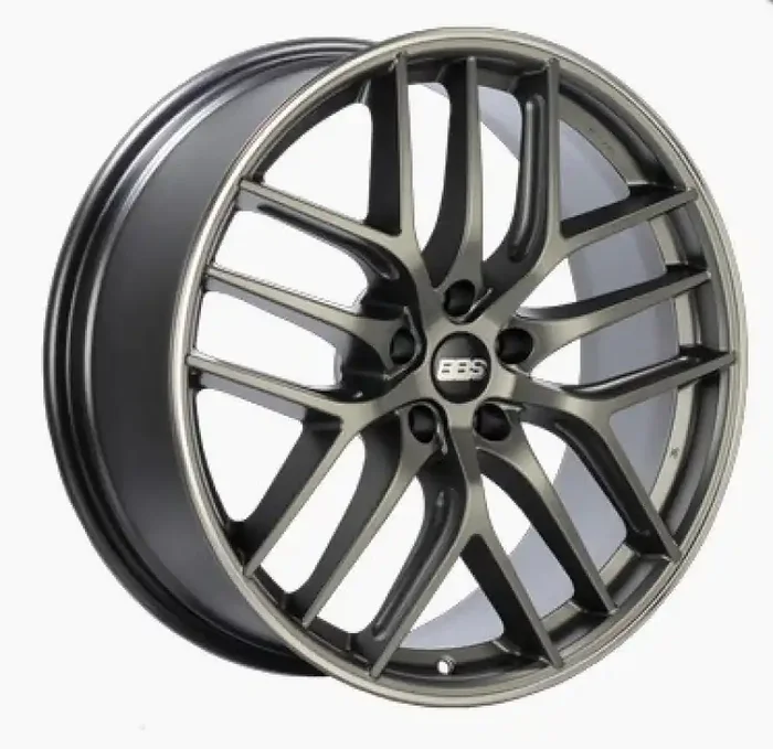 BBS CC-R 20×8 5×112 ET27 Satin Platinum Polished Rim Protector Wheel -82mm PFS/Clip Required