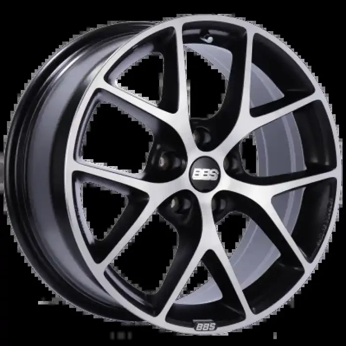 BBS SR 18×8 5×100 ET36 Satin Black Diamond Cut Face Wheel -70mm PFS/Clip Required