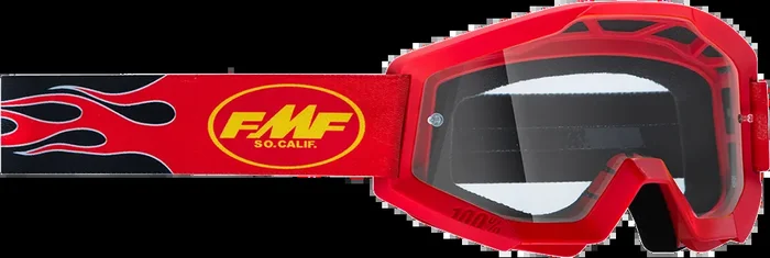 FMF Youth PowerCore Goggles – Flame – Red – Clear F-50054-00004 2601-3018