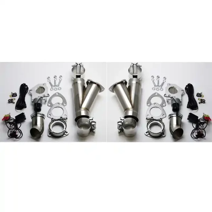 Granatelli 3.0in Alum Mild Steel Electronic Dual Slip Fit Exhaust Cutout w/Band Clamps