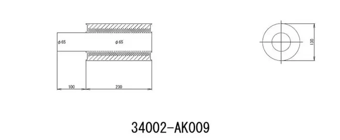 HKS UNIVERSAL EX H/M SUS 130-65 w/o tail (MOQ 8pcs)