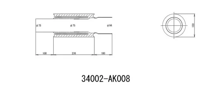 HKS UNIVERSAL EX H/M SUS 130-75 (MOQ 8pcs)