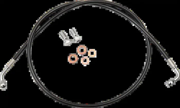 LA CHOPPERS Brake Line – 15″ – 17″ Ape Hanger Handlebars – Black LA-8130B16B