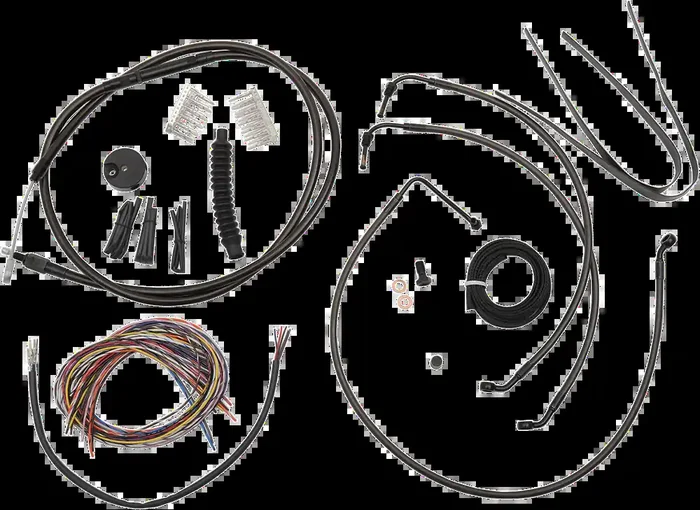 LA CHOPPERS Cable Kit – 12″ – 14″ Ape Hanger Handlebars – Midnight LA-8052KT2-13M