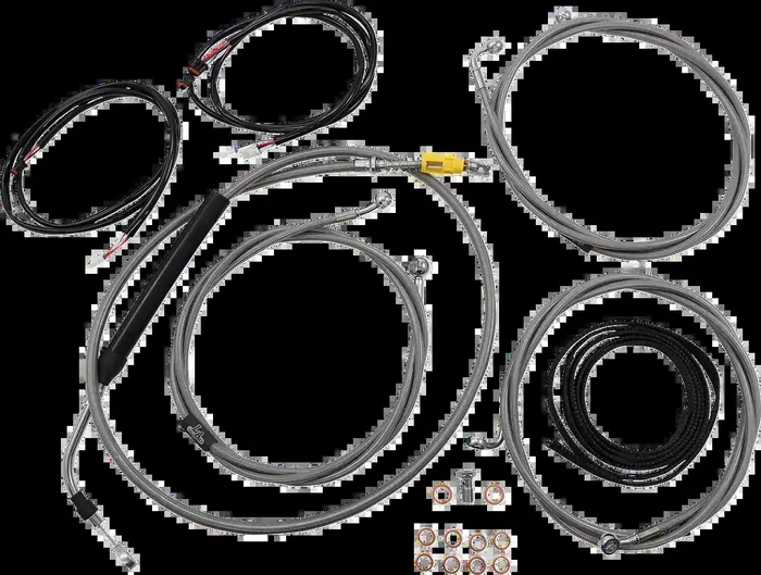 LA CHOPPERS Cable Kit – 18″ – 20″ Ape Hanger Handlebars – ABS – Stainless LA-8056KT3-19