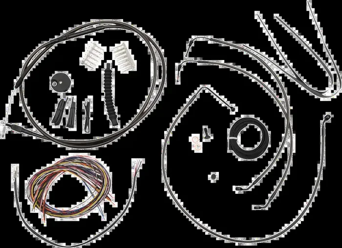 LA CHOPPERS Cable Kit – Complete – 18″ – 20″ Ape Hanger Handlebars – Midnight LA-8154KT2-19M