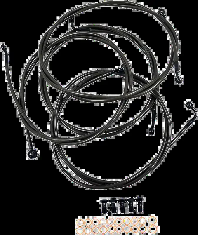 LA CHOPPERS Handlebar Cable/Brake Line Kit – 12″ – 14″ Ape Hanger Handlebars – Midnight LA-8052KT-13M