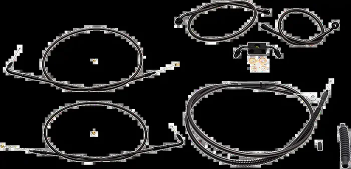 LA CHOPPERS Handlebar Cable/Brake Line Kit – 12″ – 14″ Ape Hanger Handlebars – Midnight LA-8211KT-13M