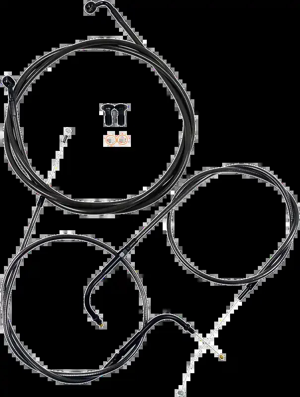 LA CHOPPERS Handlebar Cable/Brake Line Kit – 15″ – 17″ Ape Hanger Handlebars – Midnight LA-8320KT-16M