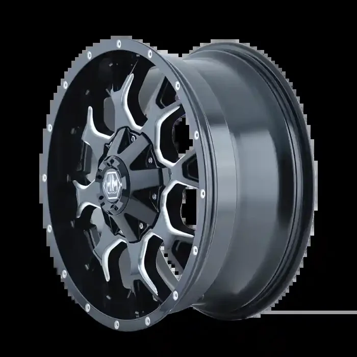 Mayhem 8015 Warrior 20×9 / 6×135 BP / -8mm Offset / 106mm Hub Black w/ Milled Spokes Wheel