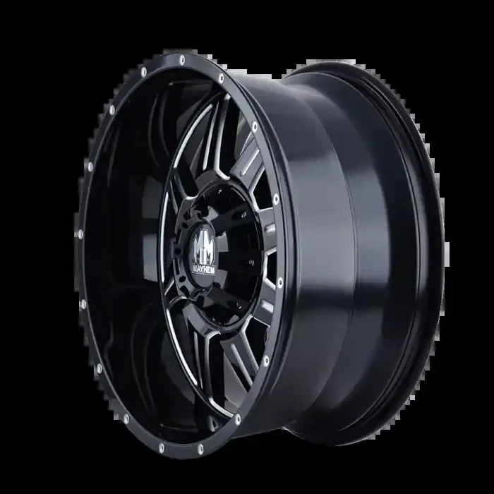 Mayhem 8100 Monstir 20×9 / 6×120 BP / 0mm Offset / 78.1mm Hub Black w/ Milled Spokes Wheel
