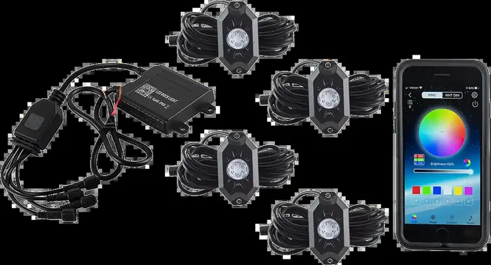 MOOSE RACING 4 Pod Rock Light Kit – RBG 100-3375-PU