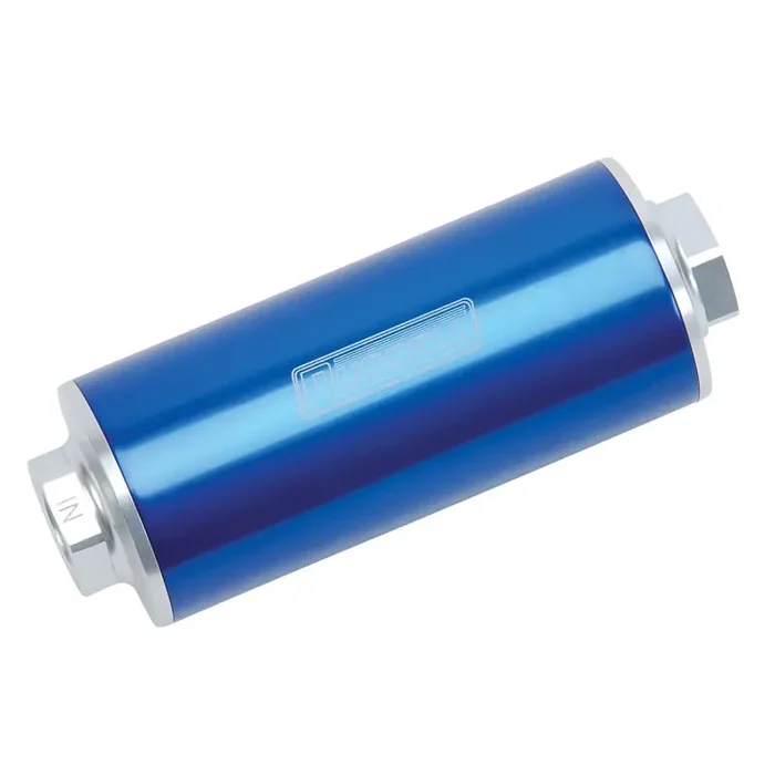 Russell Performance Profilter Fuel Filter 6in Long 60 Micron -10AN Inlet -10AN Outlet – Blue