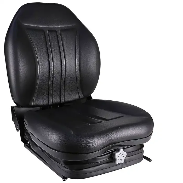Seat Assembly – High Back Industrial Suspension Slide Track Black Vinyl