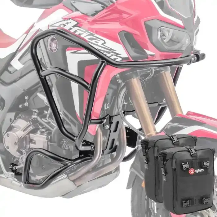 Set Engine Guard XL + bags compatible with Honda Africa Twin CRF 1000 L 16-19 crash bar lower upper Motoguard CB4