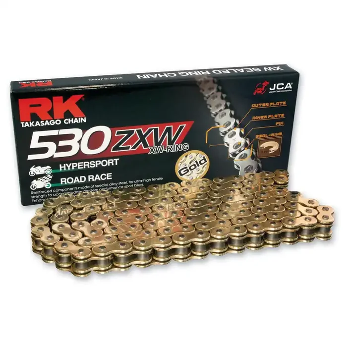 Suzuki Hayabusa Chain Gold RK GXW 150 Link-530 XW-Ring, Extended Swingarm